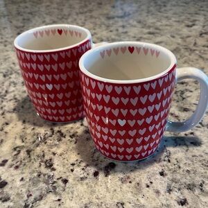 Charming Red Heart Mugs